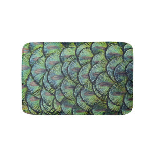 Peacock Feathers Bath Mat