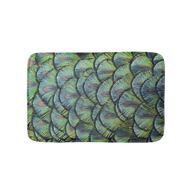 Peacock Feathers Bath Mat (Front)