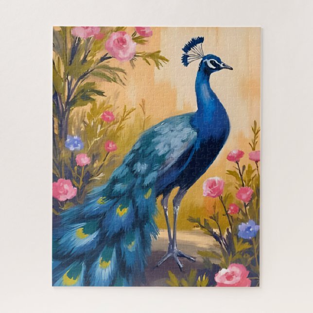Peacock Feathers Beautiful Floral Animal Jigsaw Puzzle (Vertical)