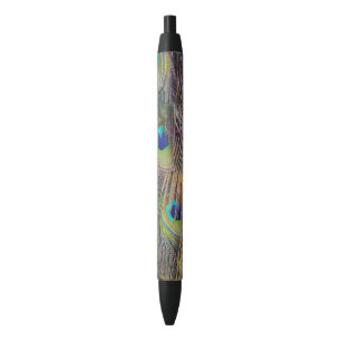Peacock Feathers Black Ink Pen