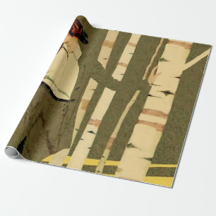Peacock Feathers Book Illustration by C Coles Phil Wrapping Paper