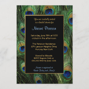 Peacock Feathers - Bridal Shower Invitation