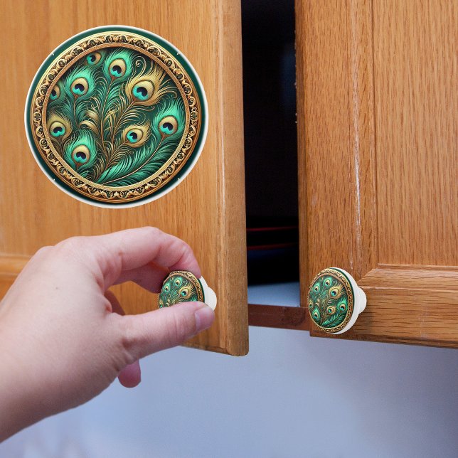 Peacock Feathers Ceramic Knob (Creator Uploaded)