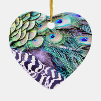 Peacock Feathers Ceramic Ornament
