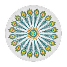 Peacock feathers circle
