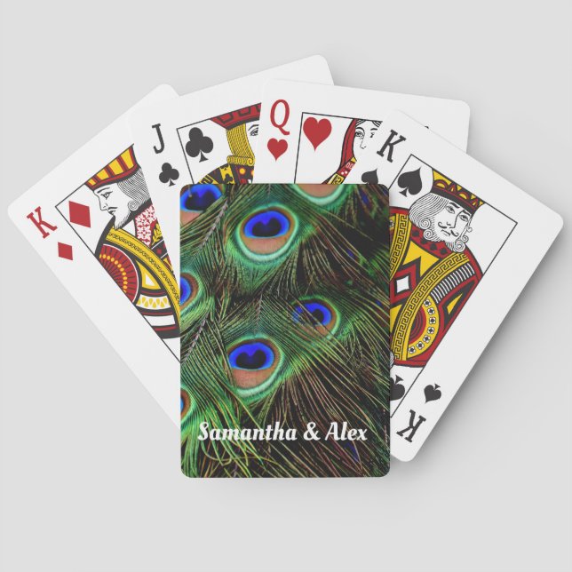 Peacock Feathers Classic Playing Cards Gift (Back)