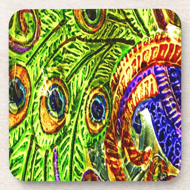 Peacock Feathers Coaster (Front)