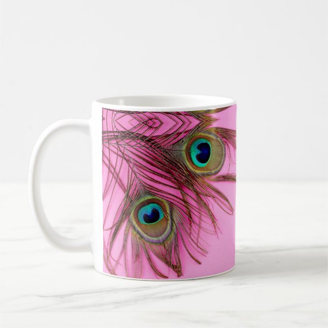 Peacock Feathers Coffee Mug (Left)