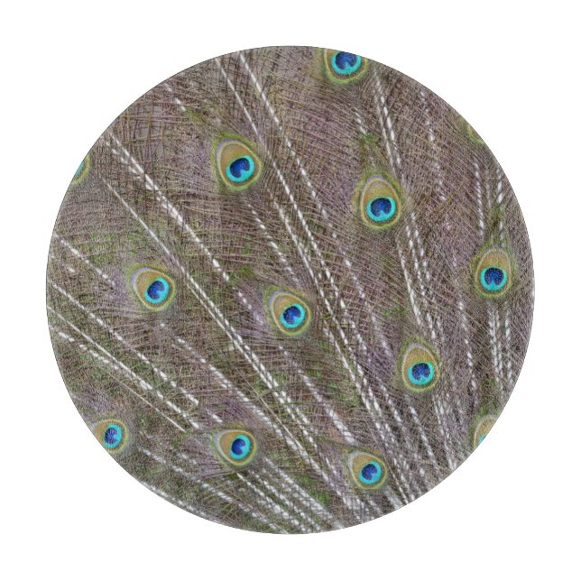 Peacock Feathers Cutting Board (Front)