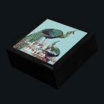 Peacock Feathers Damask Wedding Anniversary Gift Box<br><div class="desc">Wedding Black Lacquer Keepsake Custom Designer Personalized Jewellery Box or Memory Box Elegant Unique Wedding Anniversary  Christmas Gifts or Valentines Day Gifts</div>