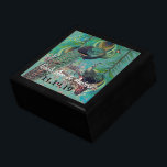 Peacock Feathers Damask Wedding Anniversary Gift Box<br><div class="desc">Wedding Black Lacquer Keepsake Custom Designer Personalized Jewellery Box or Memory Box Elegant Unique Wedding Anniversary  Christmas Gifts or Valentines Day Gifts</div>