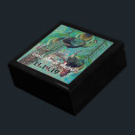 Peacock Feathers Damask Wedding Anniversary Gift Box<br><div class="desc">Wedding Black Lacquer Keepsake Custom Designer Personalized Jewellery Box or Memory Box Elegant Unique Wedding Anniversary  Christmas Gifts or Valentines Day Gifts</div>