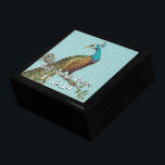 Peacock Feathers Damask Wedding Anniversary Gift Box<br><div class="desc">Wedding Black Lacquer Keepsake Custom Designer Personalized Jewellery Box or Memory Box Elegant Unique Wedding Anniversary  Christmas Gifts or Valentines Day Gifts</div>