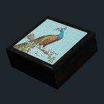 Peacock Feathers Damask Wedding Anniversary Gift Box<br><div class="desc">Wedding Black Lacquer Keepsake Custom Designer Personalized Jewellery Box or Memory Box Elegant Unique Wedding Anniversary  Christmas Gifts or Valentines Day Gifts</div>