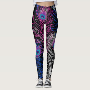 Peacock Feathers Dark: Gorgeous Vintage Design Leggings