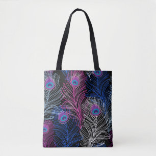 Peacock Feathers Dark: Gorgeous Vintage Design Tote Bag