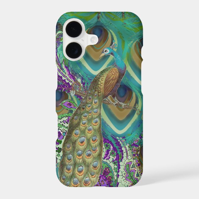 Peacock & Feathers de la marine et du cuivre (Verso)