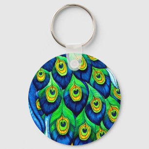 Peacock Feathers Design Keychain