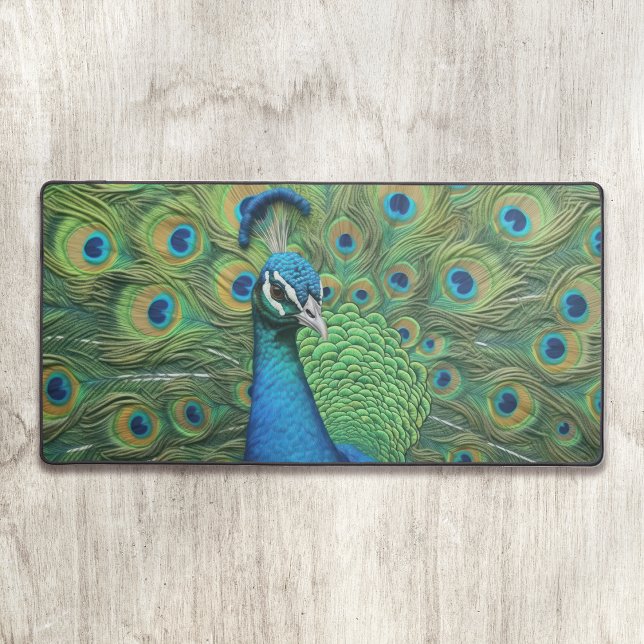 Peacock Feathers Desk Mat (Creator Uploaded)