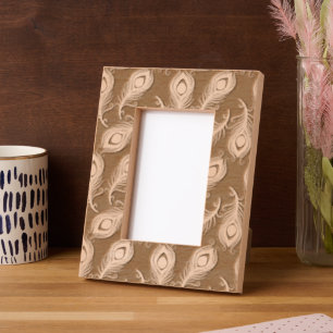 Peacock Feathers Etched Frames