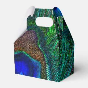 Peacock Feathers Etching Style Favor Box