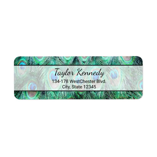 Peacock Feathers Exotic Wild Watercolor Pattern (Front)
