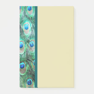 Peacock Feathers Exotic Wild Watercolor Pattern Post-it Notes