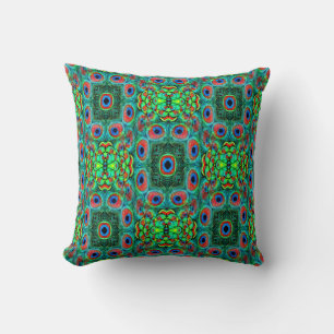 Peacock Feathers Galore... Throw Pillow