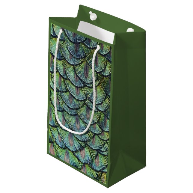 Peacock Feathers Gift Bag (Front Angled)