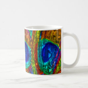 Peacock Feathers Glass Art 1 Mug