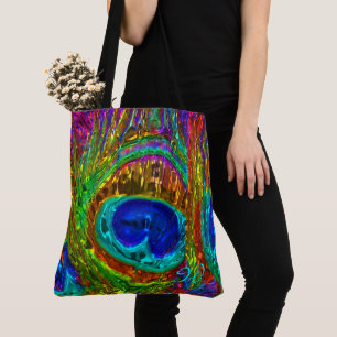 Peacock Feathers GlassArt1 All-Over-Print Tote Bag