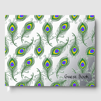 Peacock Feathers Guest Book