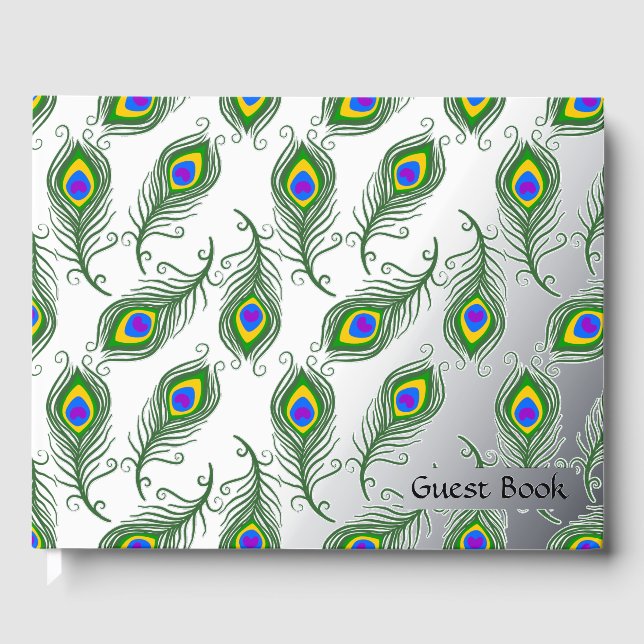 Peacock Feathers Guest Book (Front)