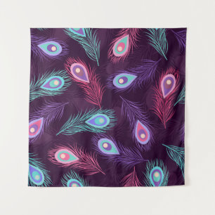 Peacock Feathers: Hand Drawn Vintage. Tapestry