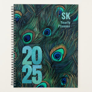 Peacock Feathers Hardcover Spiral Planner