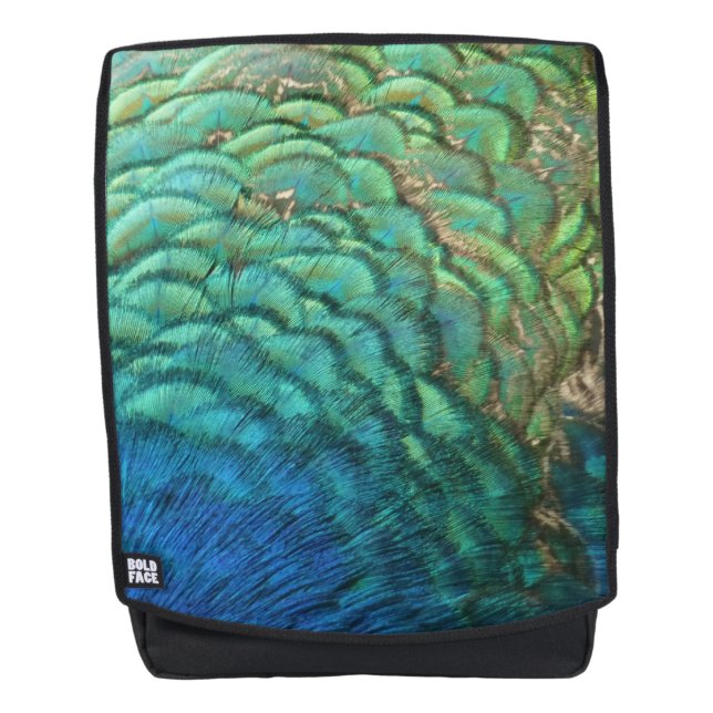 Peacock Feathers I Colourful Abstract Nature Desig Backpack (Front)