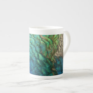 Peacock Feathers I Colourful Abstract Nature Desig Bone China Mug