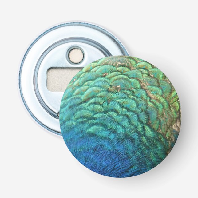 Peacock Feathers I Colourful Abstract Nature Desig Bottle Opener (Front)