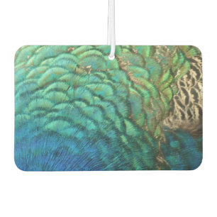 Peacock Feathers I Colourful Abstract Nature Desig Car Air Freshener