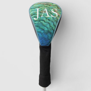 Peacock Feathers I Colourful Abstract Nature Desig Golf Head Cover