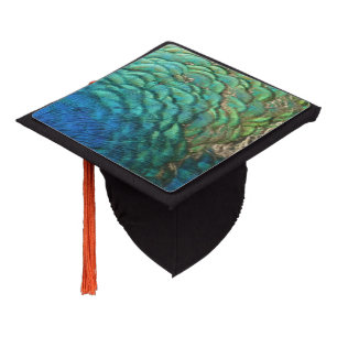 Peacock Feathers I Colourful Abstract Nature Desig Graduation Cap Topper