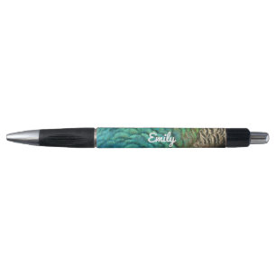 Peacock Feathers I Colourful Abstract Nature Desig Pen