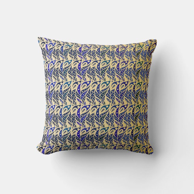 Peacock Feathers I Throw Pillow (Front)