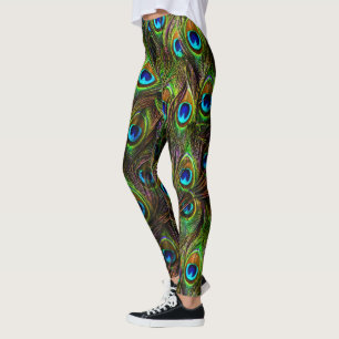 Peacock Feathers Invasion Leggings