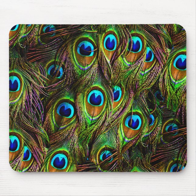 Peacock Feathers Invasion Mouse Pad (Front)