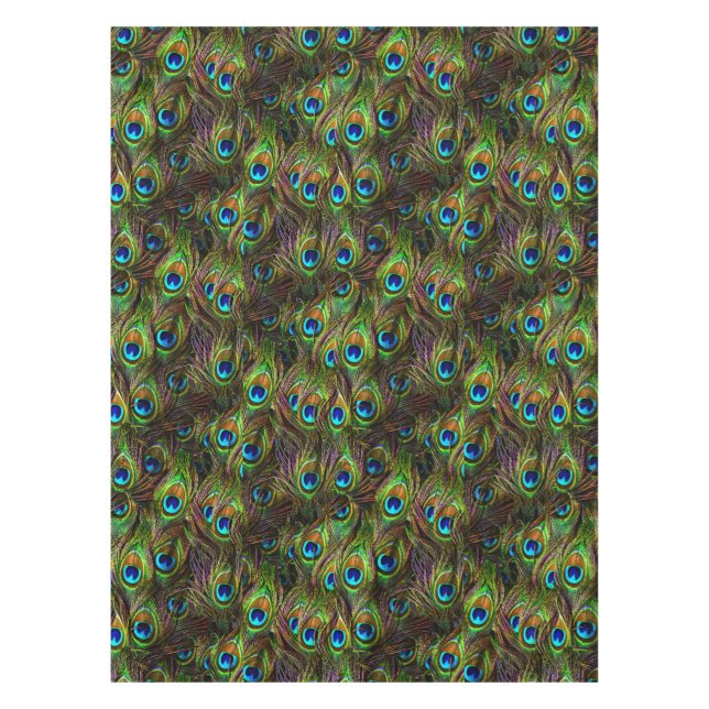 Peacock Feathers Invasion Tablecloth (Front)