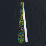 Peacock Feathers Invasion Tie<br><div class="desc">This product features my bright 'Peacock Feathers Invasion' design,  which is a photographic rendition of blue,  green and golden peacock feathers. Be proud and vain as a peacock; show it off with this product!</div>