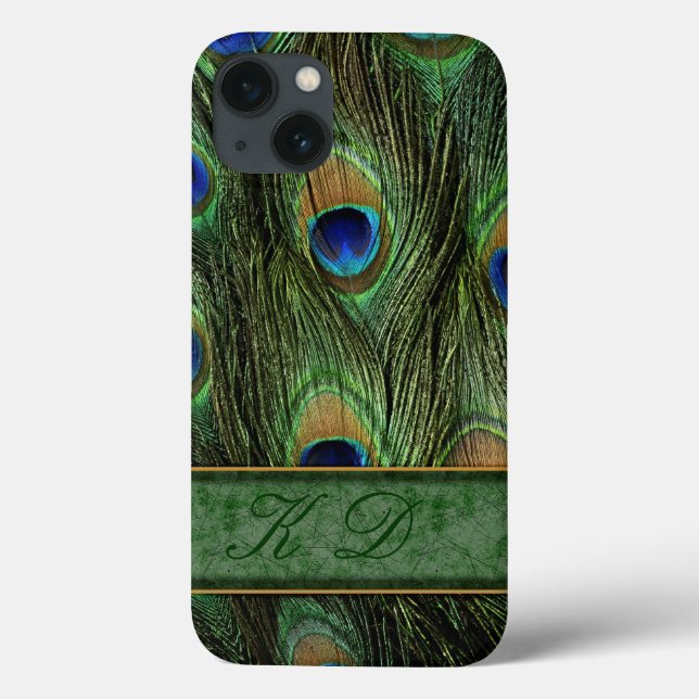 Peacock Feathers iPhone 6 Case Monogram (Back)