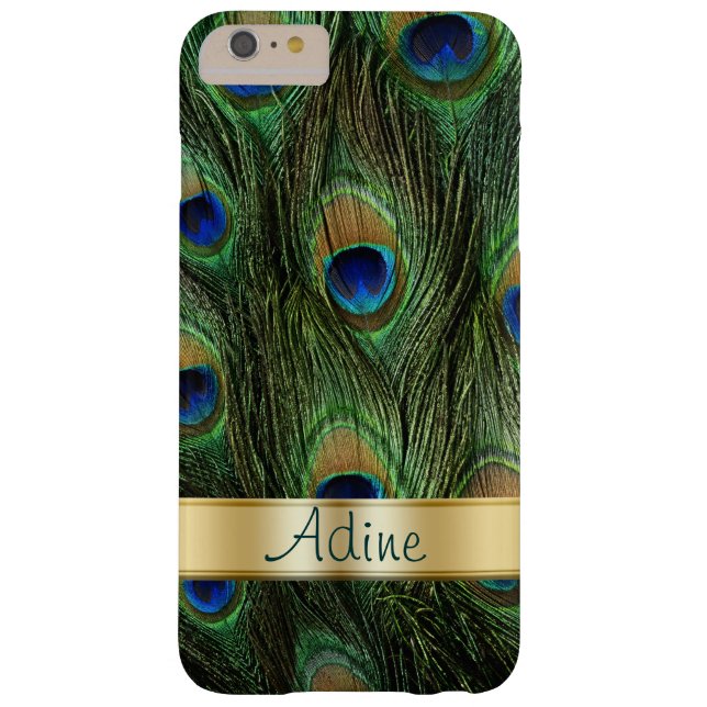 Peacock Feathers iPhone 6 Plus Monogram Case (Back)