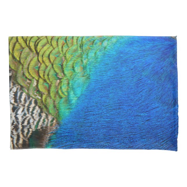Peacock Feathers IV Colourful Abstract Nature Pillowcase (Front)